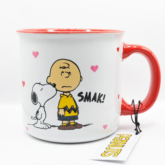 Peanuts Valentine's Day Mug, Snoopy and Charlie Brown, 20oz Ceramic Coffee Cup - Picture 3 of 10